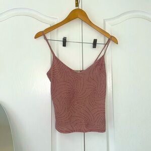 Pink tank top with rhinestone design